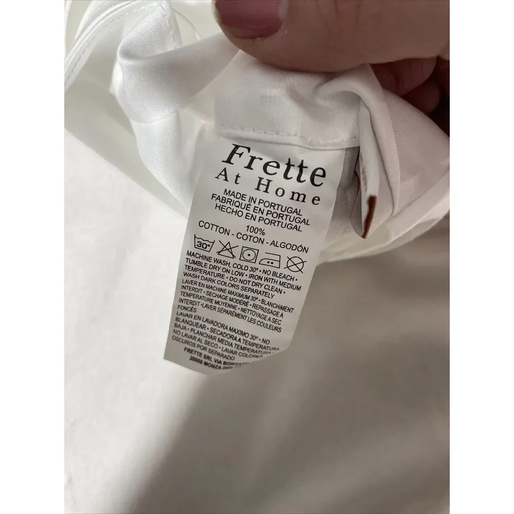 NIB $629 Frette at Home Tiber King Duvet Cover in white [ KING ] #D218‎